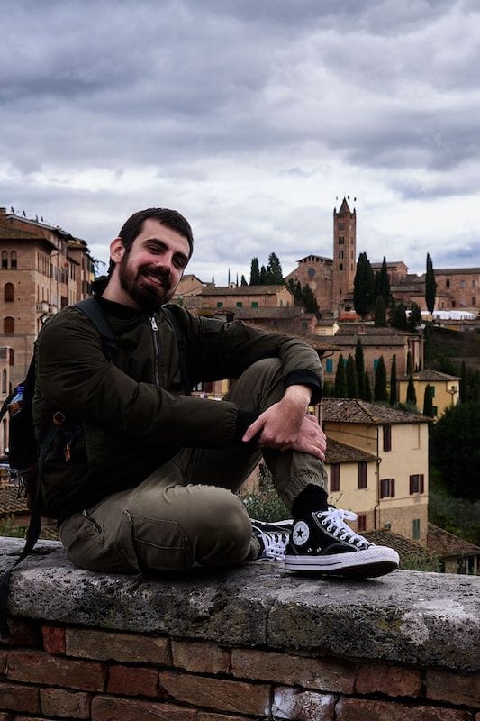 Tour guide pictured at a historical site