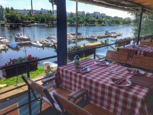 Dining by the water in Belgrade in April