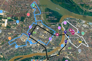 Map with the route of Belgrade Marathon on 19 April 2026