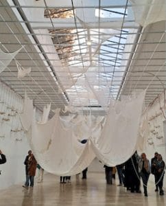 display and visitors at Serbian Pavilion at Venice Biennial or Architecture