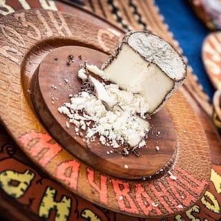 cheese served for tasting at exhibition in Belgrade